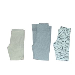 Girls Leggings sz 7/8 Oatmeal, Gray & Graffiti